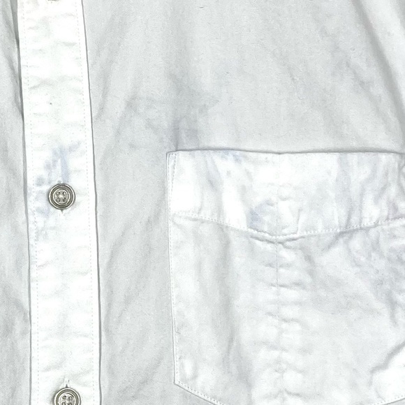 Rag & Bone Mens Button Down Slim Fit Shirt Small White Gray Oxford Long Sleeve - Picture 8 of 16